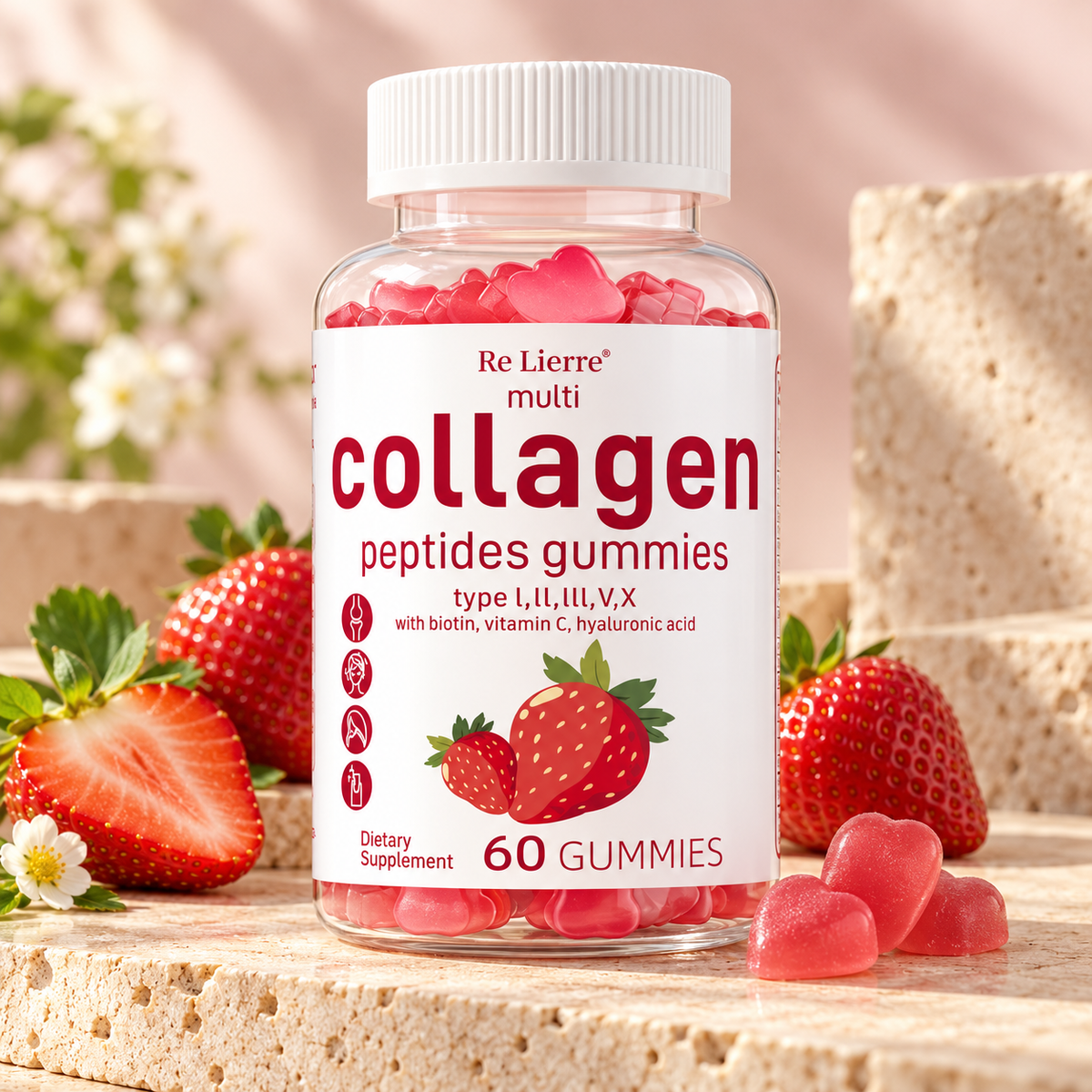Multi Collagen Peptides Gummies — AI-generated product visualization